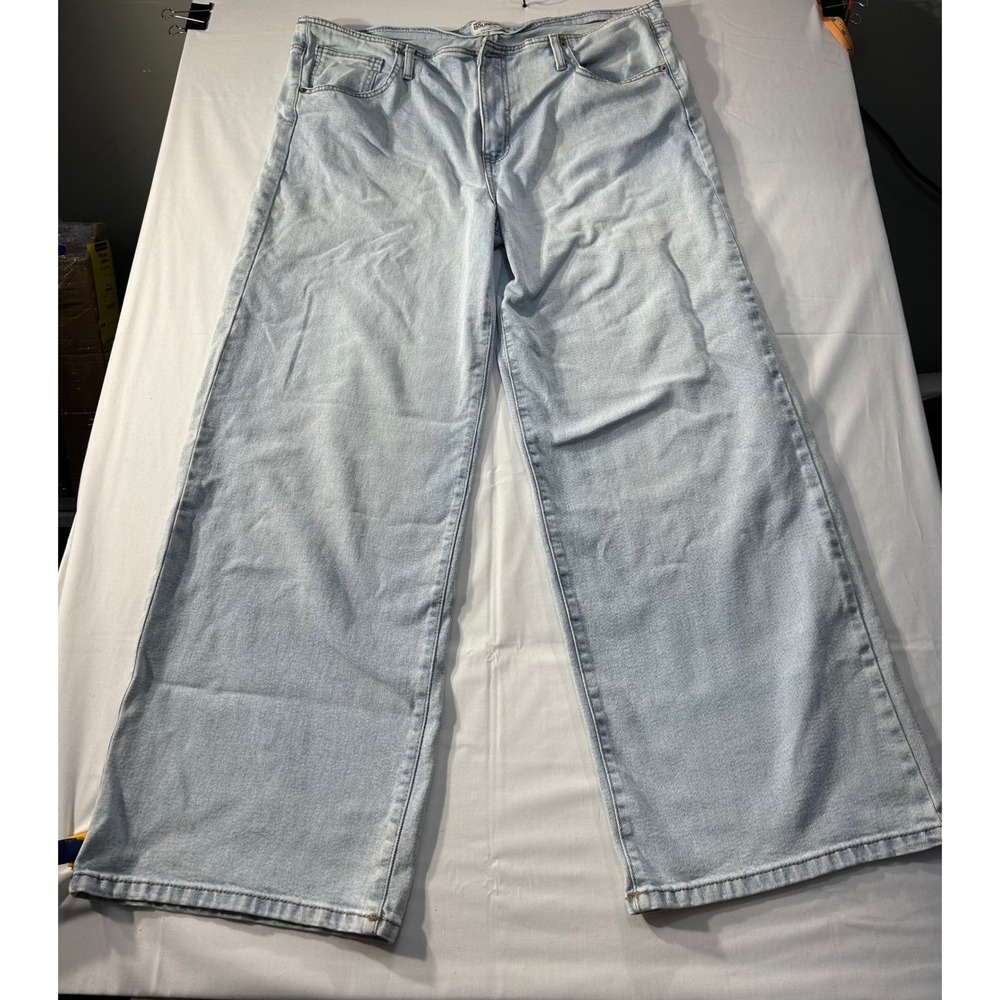 Boundless North Light Wash High Waisted Wide Leg Jeans Plus Size 18W